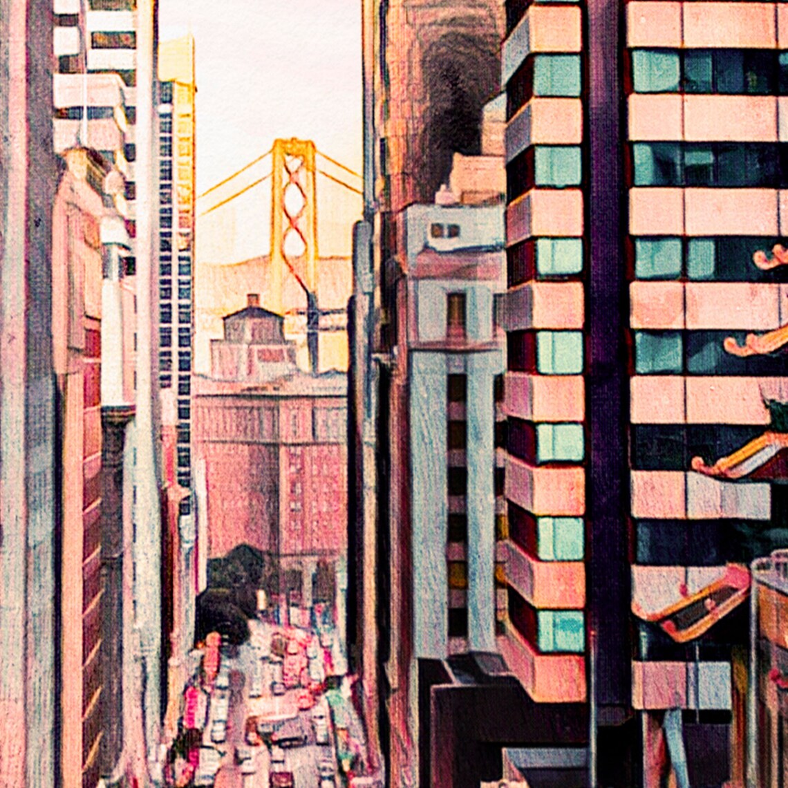 San Francisco California Street Cable Car Vintage Travel Poster - Image 4