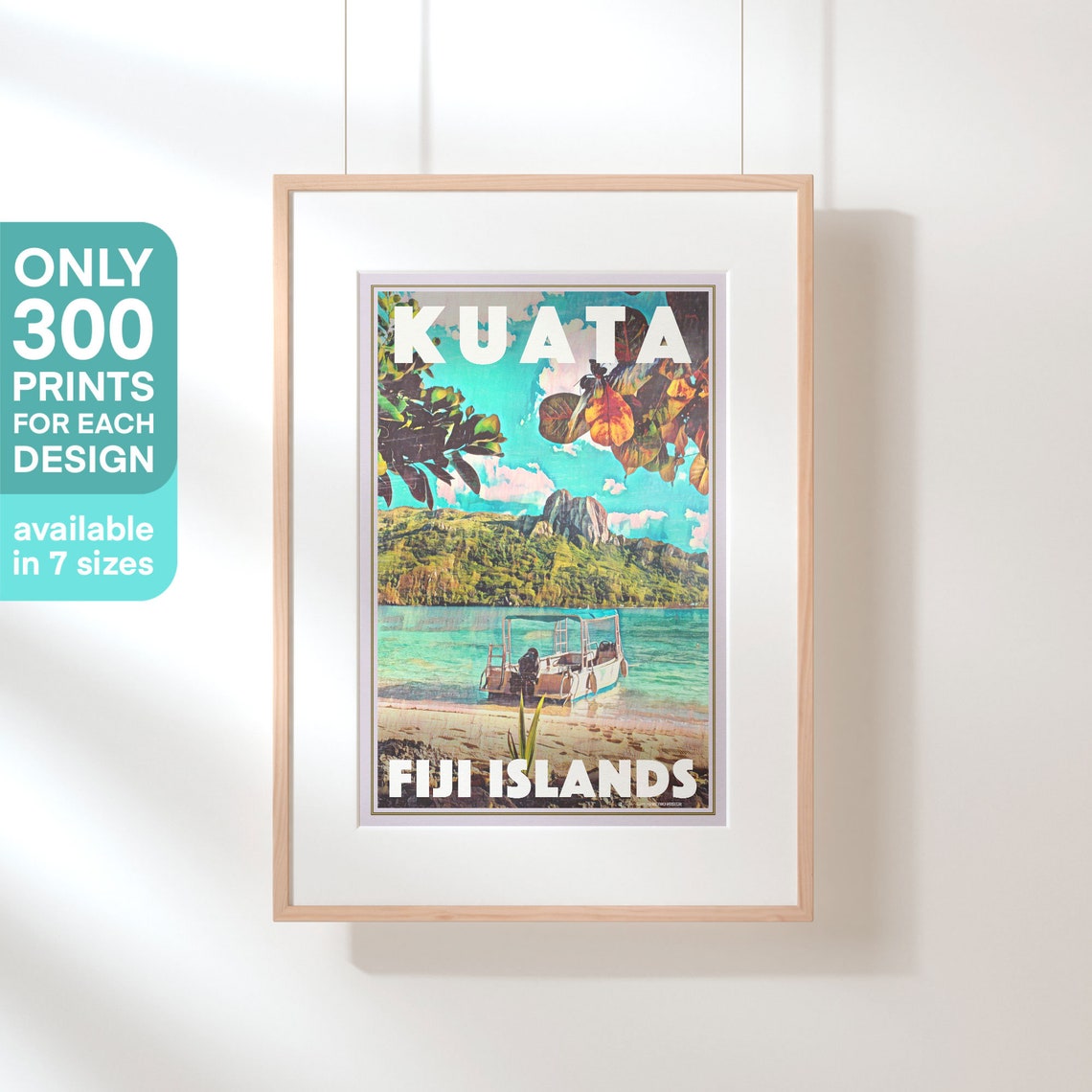 Fiji Poster Kuata By Alecse Limited Edition Fiji Travel Poster Kuata Print Fiji Gift Poster Of Kuata Fiji Classic Fiji Print - Image 3
