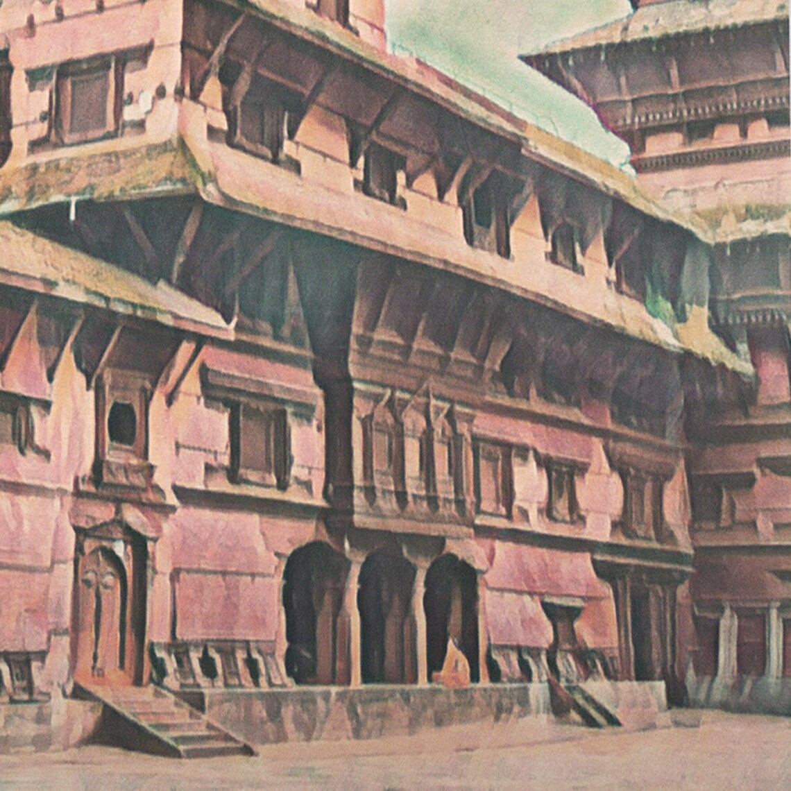 Kathmandu Nepal Himalayan Temple Architecture Vintage Travel Poster - Image 4