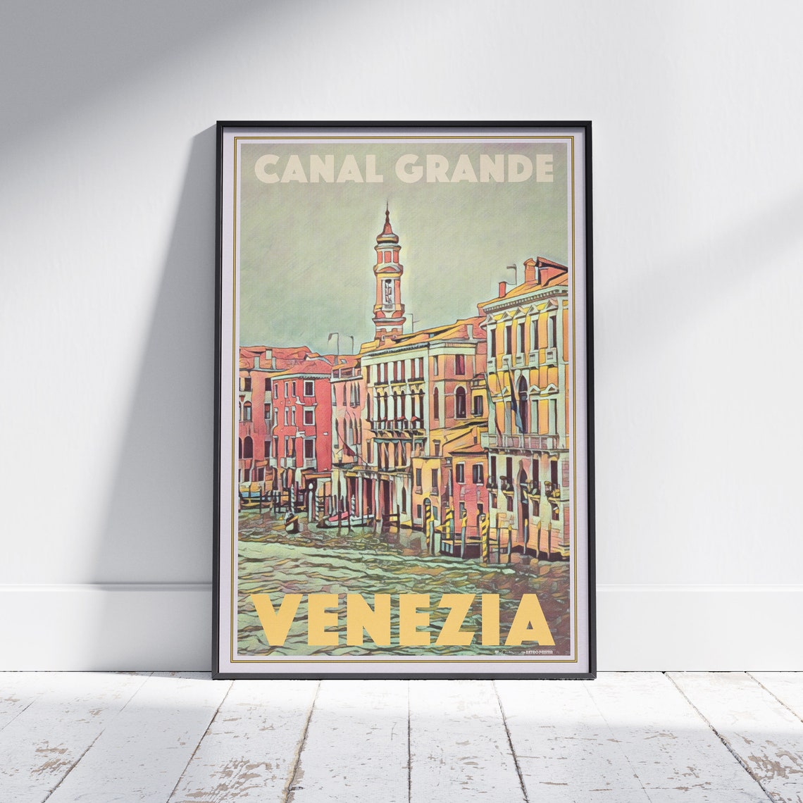 Venice Poster Venezia Canal Grande By Alecse Limited Edition Venice Travel Poster Italy Travel Poster Venezia Print Venice Print