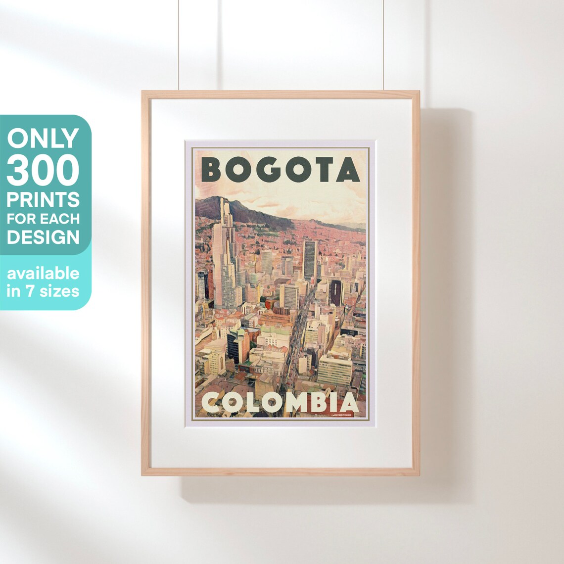 Bogota Colombia Vintage Travel Poster Aerial City Skyline View - Image 3