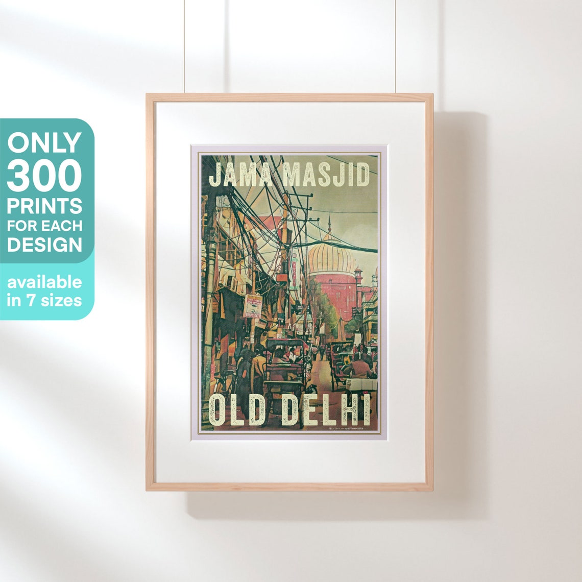 Delhi Poster Jama Masjid By Alecse Limited Edition Old Delhi Travel Poster India Gallery Wall Print Of Delhi Indian Decoration - Image 3