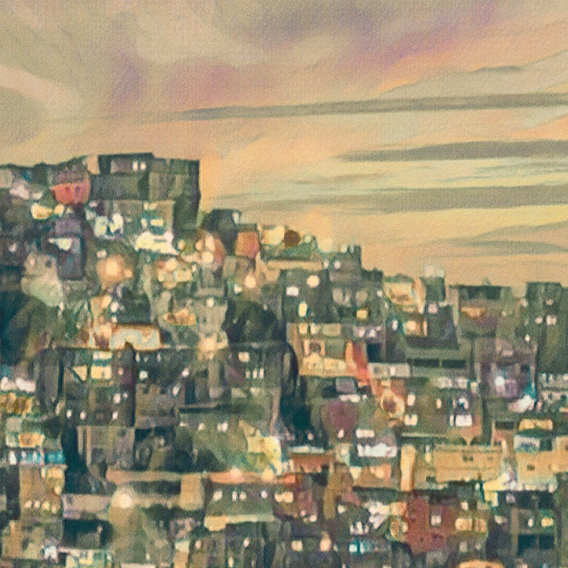 Caracas Venezuela Night Hillside City Lights Retro Travel Poster - Image 4