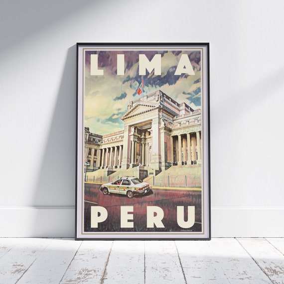 Lima Poster Justicia By Alecse Limited Edition Peru Travel Poster Peru Gallery Wall Print Of Lima Peruvian Decoration Print Gift