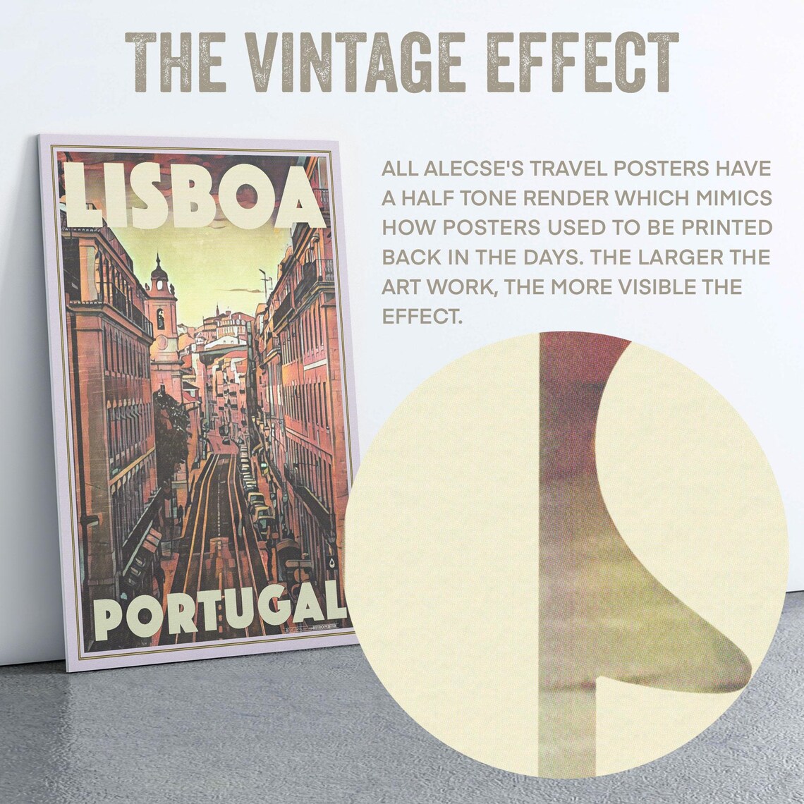 Lisboa Portugal Vintage Travel Poster With Historic Tram Street View - Image 2