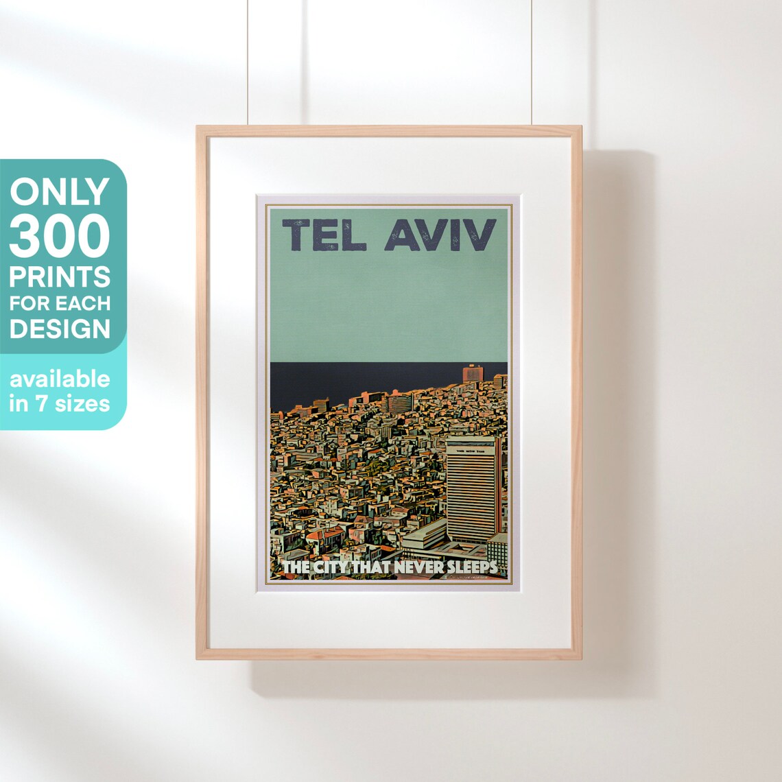 Tel Aviv Israel City That Never Sleeps Skyline Travel Poster - Image 3
