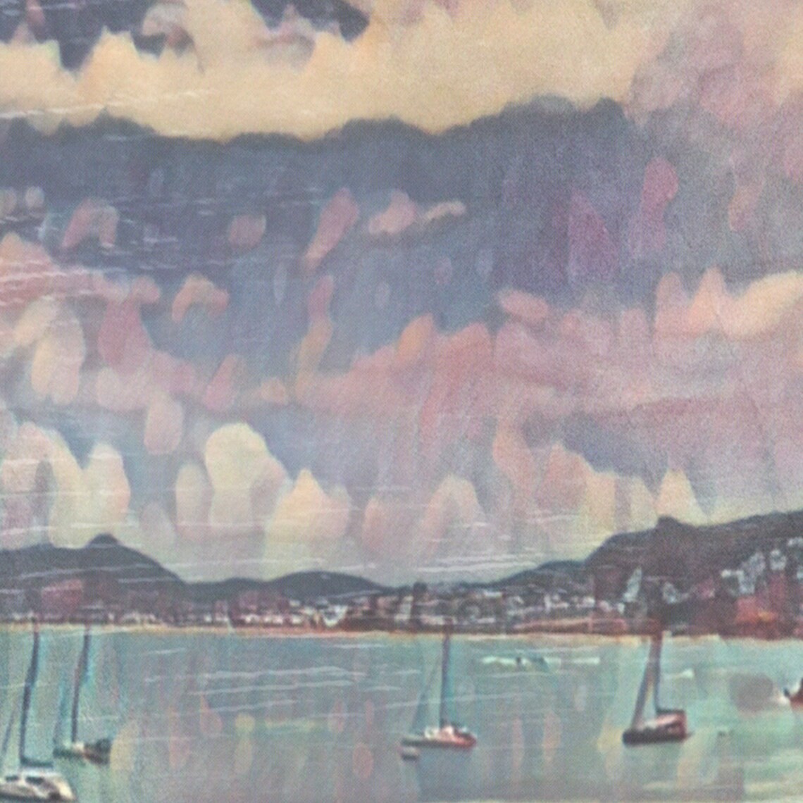 Ilet Pinel St Martin Vintage Travel Poster With Sailboats In Lagoon - Image 4