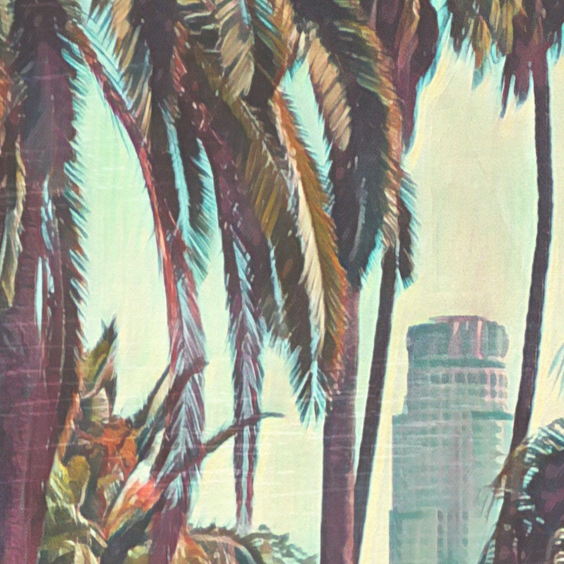 Echo Park Los Angeles Vintage Travel Poster With Palm Trees Skyline - Image 4