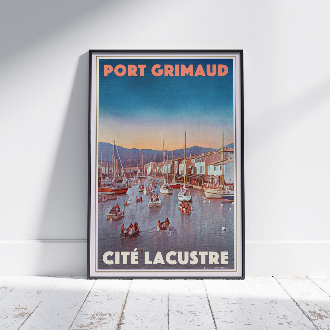 Port Grimaud Poster Cit Lacustre By Alecse Limited Edition French Travel Poster Port Grimaud Print French Riviera Print Midi Gift