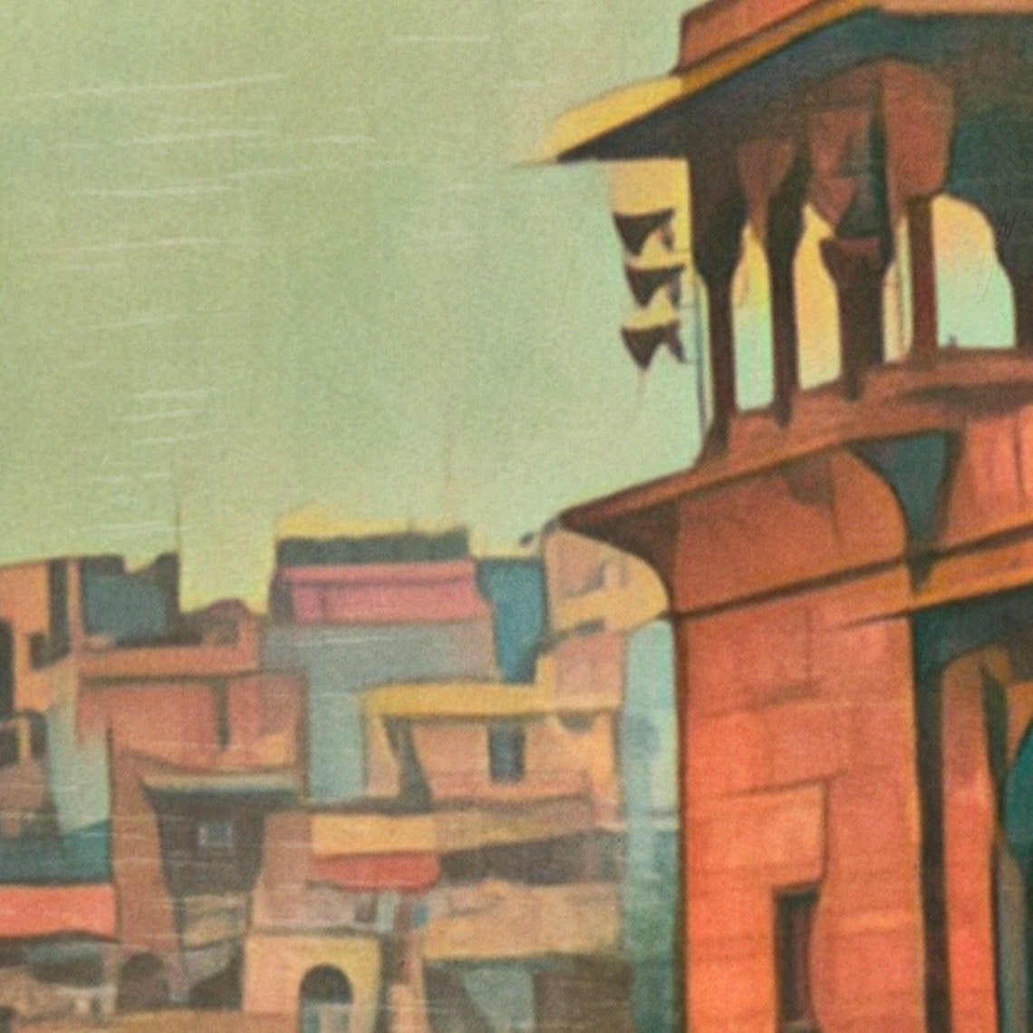 Old Delhi Poster City Of Indra By Alecse Limited Edition India Gallery Wall Print Of Delhi India Travel Poster Classic Old Delhi Print - Image 4