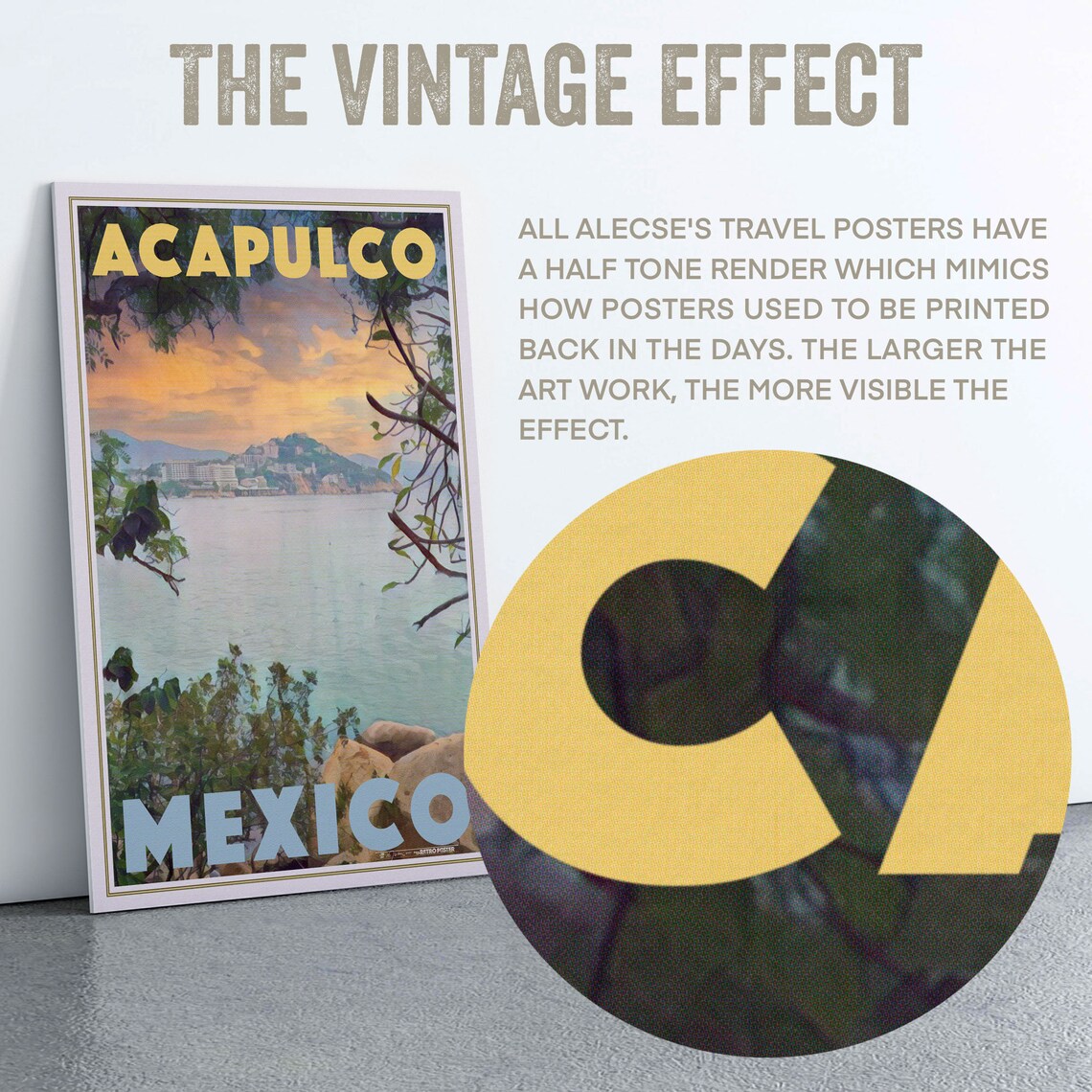 Acapulco Mexico Sunset Bay Golden Coastline Retro Travel Poster - Image 2