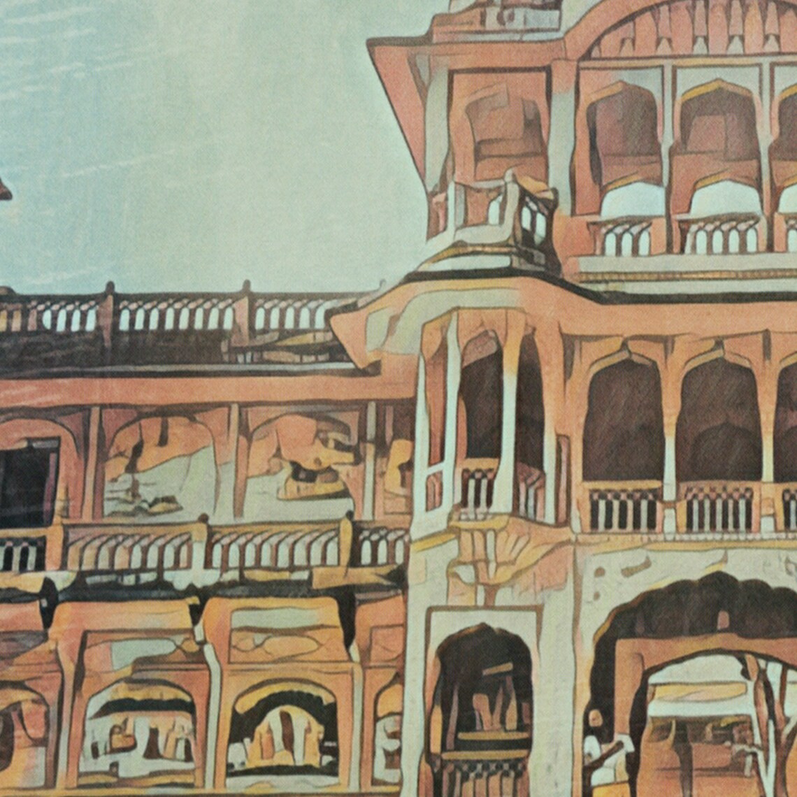 Galta Ji Jaipur India Vintage Travel Poster Ancient Temple Steps Art - Image 4