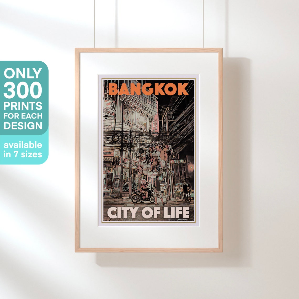 Bangkok Poster City Of Life Soi 19 By Alecse Limited Edition Thailand Travel Poster Poster Of Soi 19 Bangkok Thailand Print Gift - Image 3
