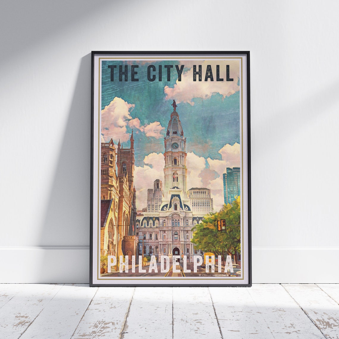 Philadelphia Poster City Hall By Alecse Limited Edition Pennsylvania Travel Poster Poster Of Philadelphia Gift Philly Poster