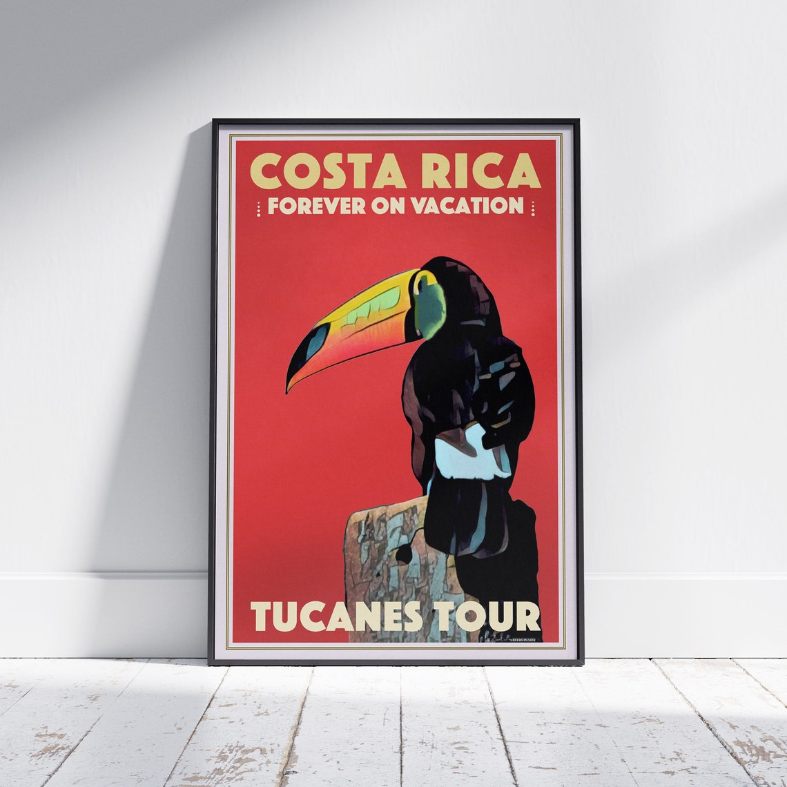 Costa Rica Poster Tucanes Tour By Alecse Limited Edition Costa Rica Travel Poster Pura Vida Poster Costa Rica Print Toucan Print