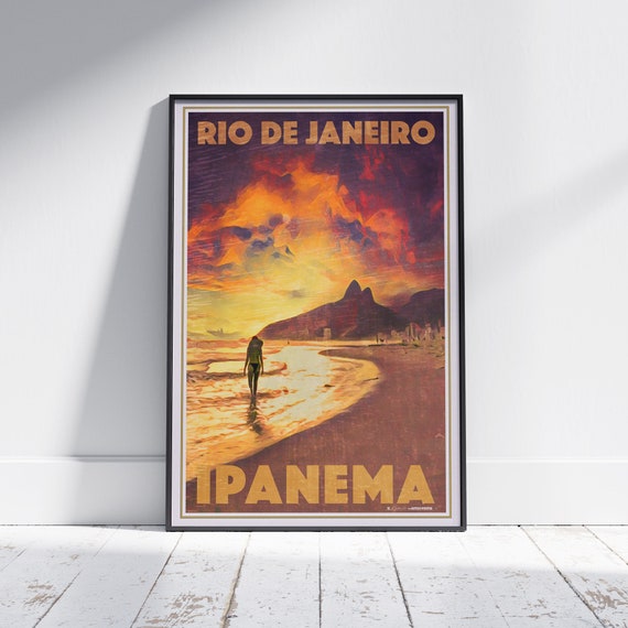 Ipanema Poster The Girl From Ipanema By Alecse Limited Edition Brazil Gallery Wall Print Of Rio De Janeiro Ipanema Classic Print Brazil