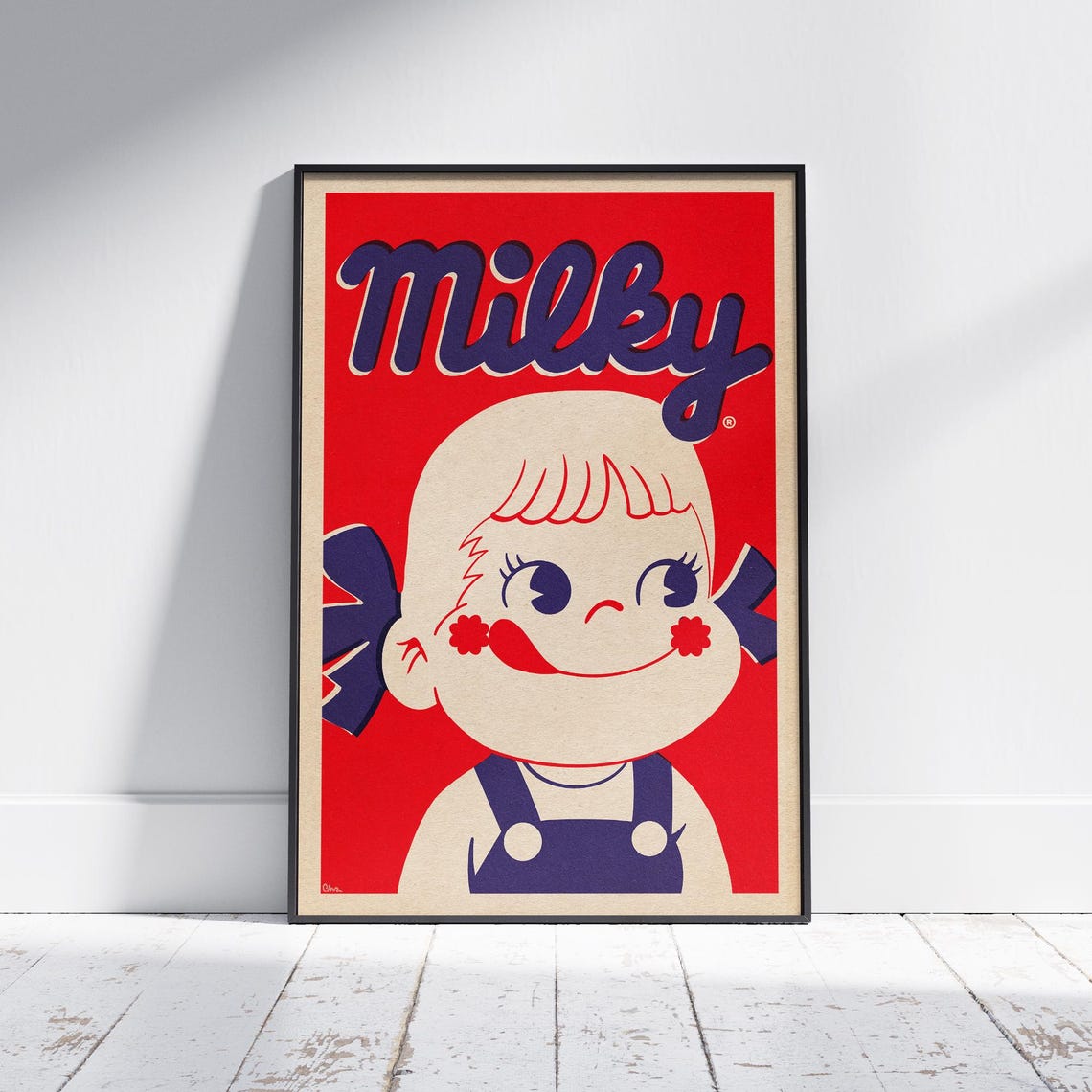 Milky Candy Girl Retro Vintage Japanese Pop Culture Art Poster