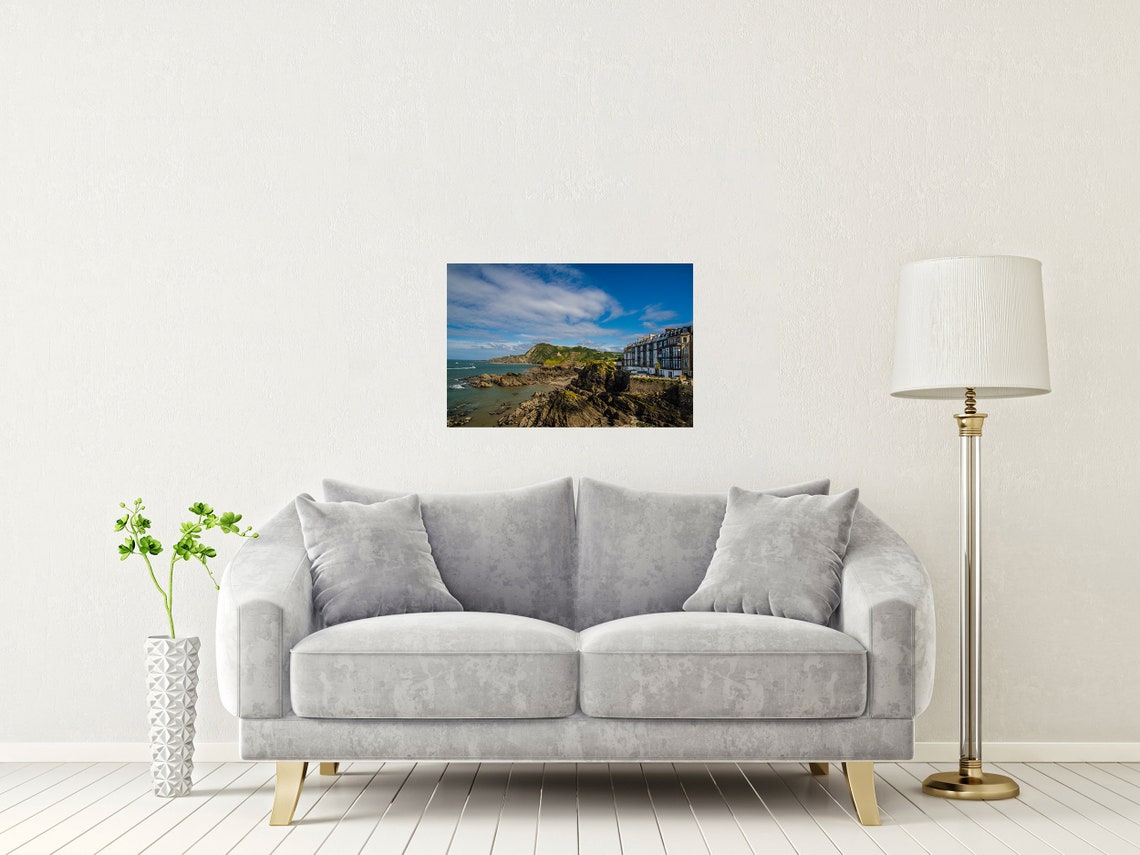 Ilfracombe Cliffs North Devon Rocky Coast Seaside Hotel View Poster - Image 2