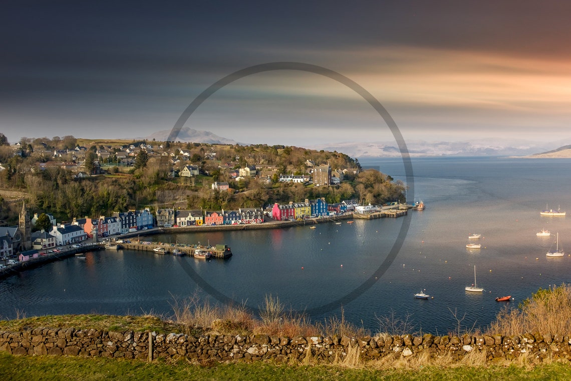 Tobermory Bay Isle Of Mull Colorful Waterfront Harbour Houses Poster - Image 3