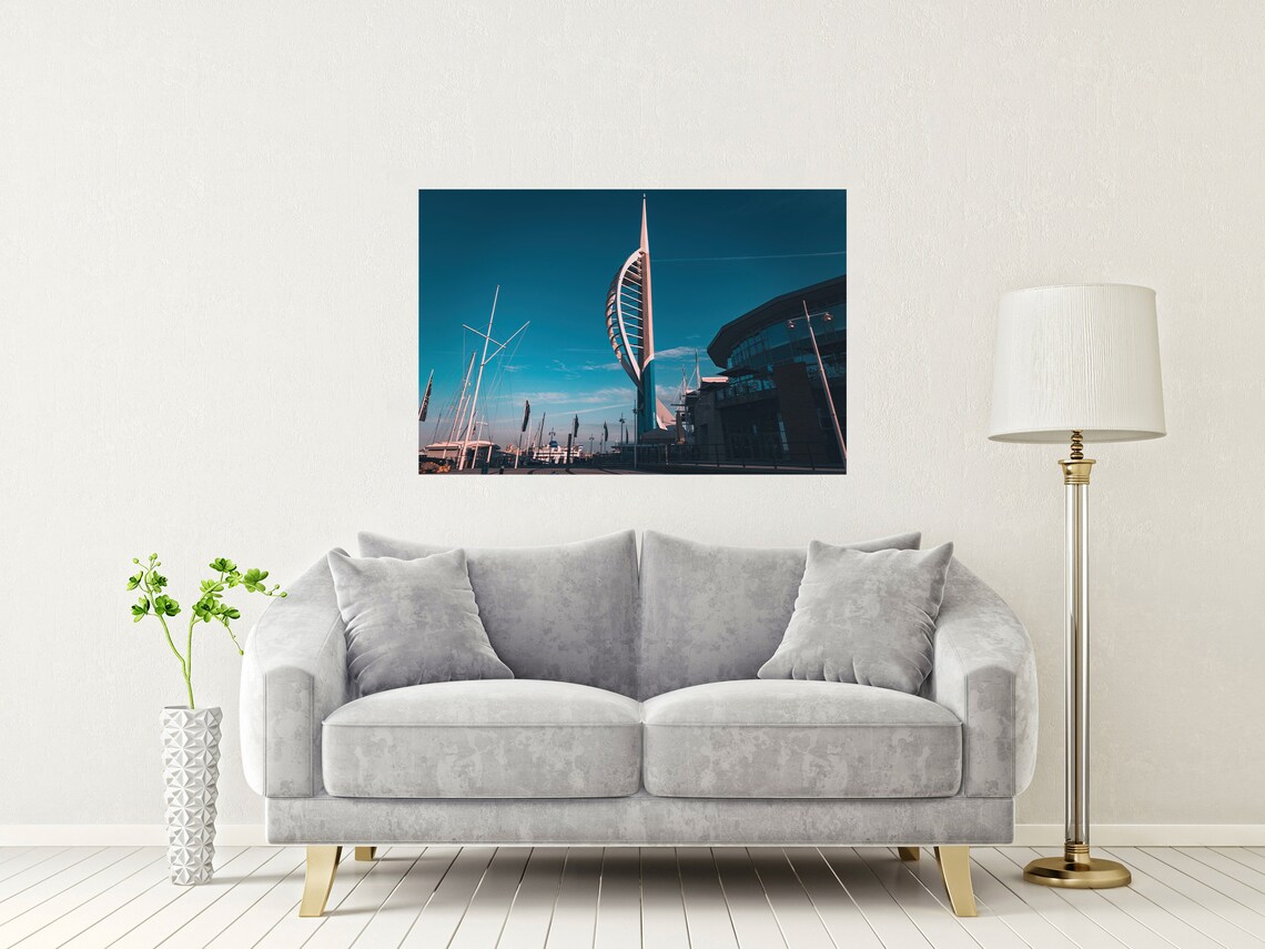 Spinnaker Tower Portsmouth Gunwharf Quays Dusk Sail Skyline Poster - Image 2