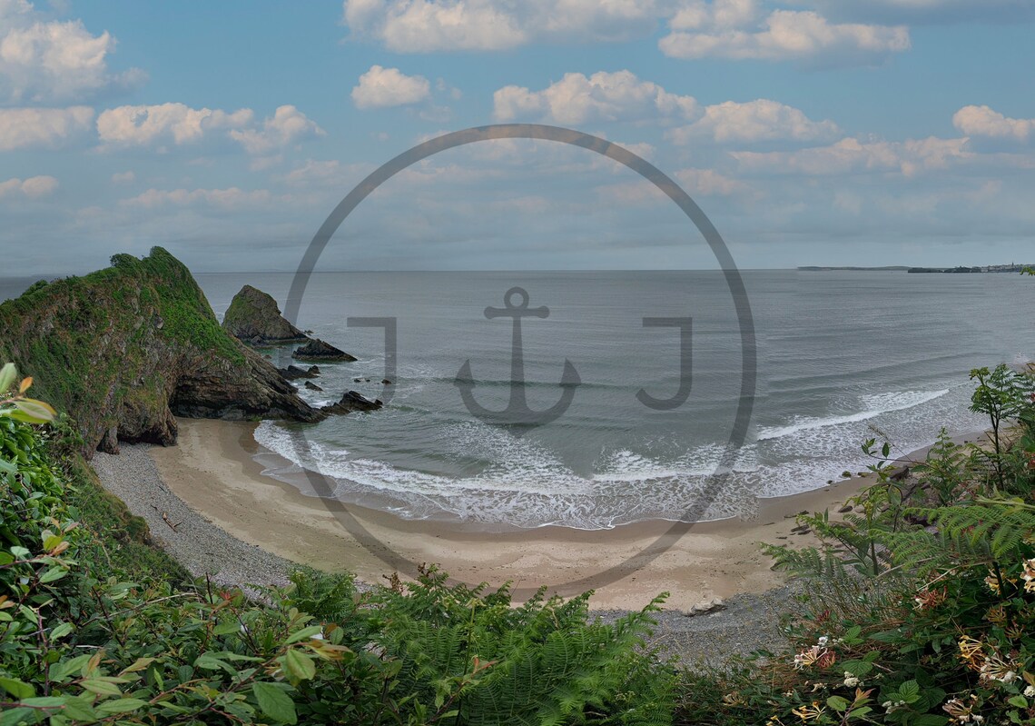 Monkstone Beach Pembrokeshire Wales Hidden Cove Seascape Print - Image 3