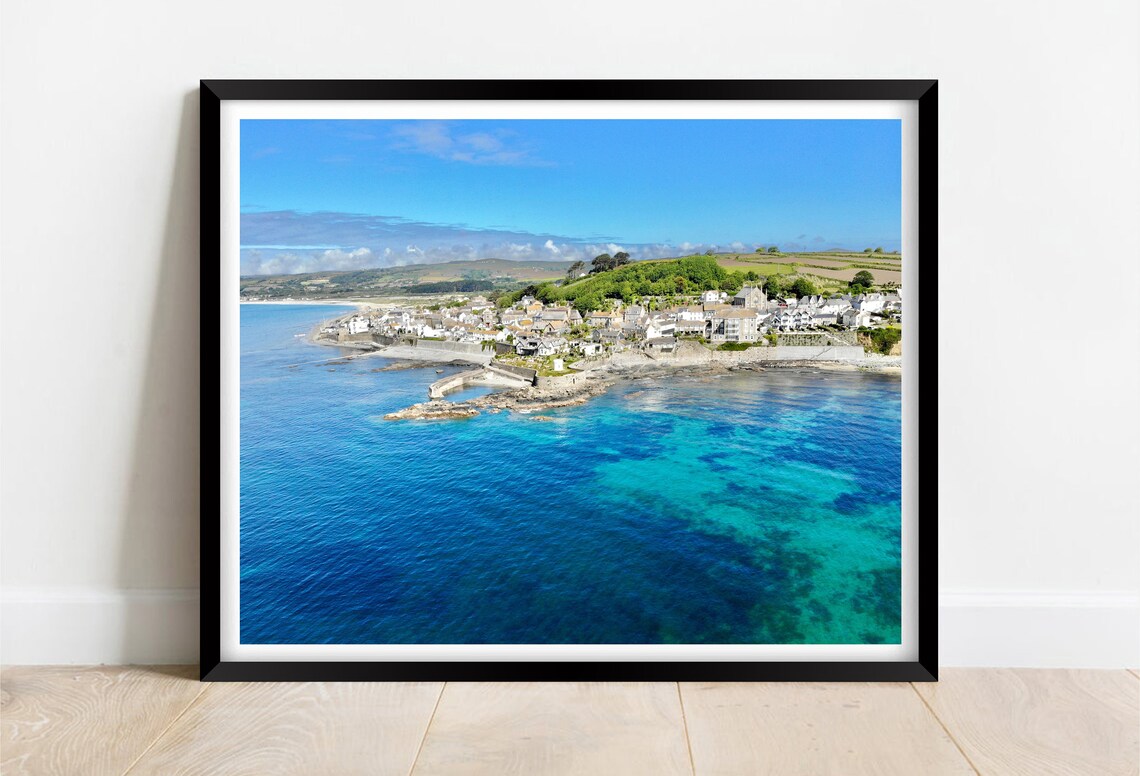 Marazion From The Sea Mounts Bay Cornwall Summer Aerial Poster