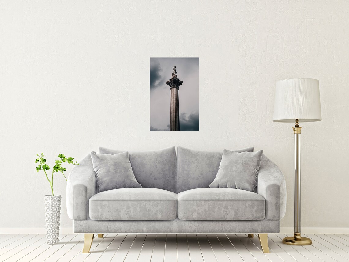 Nelsons Column Trafalgar Square London Moody Monument Poster - Image 2
