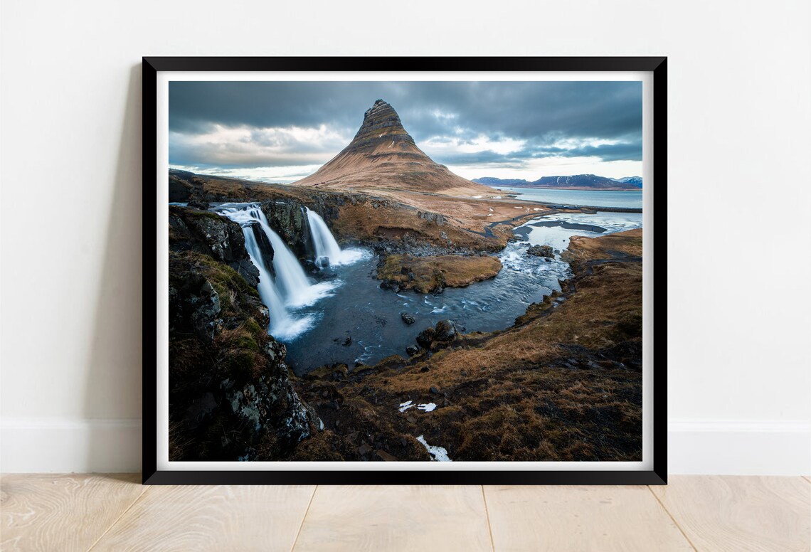 Kirkjufellsfoss Waterfall And Kirkjufell Mountain Iceland Poster