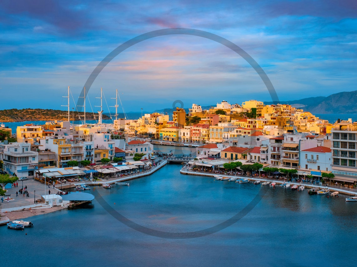 Coastal Harbor Town at Dusk Pastel Sky Tall Sailing Ships Poster - Image 3