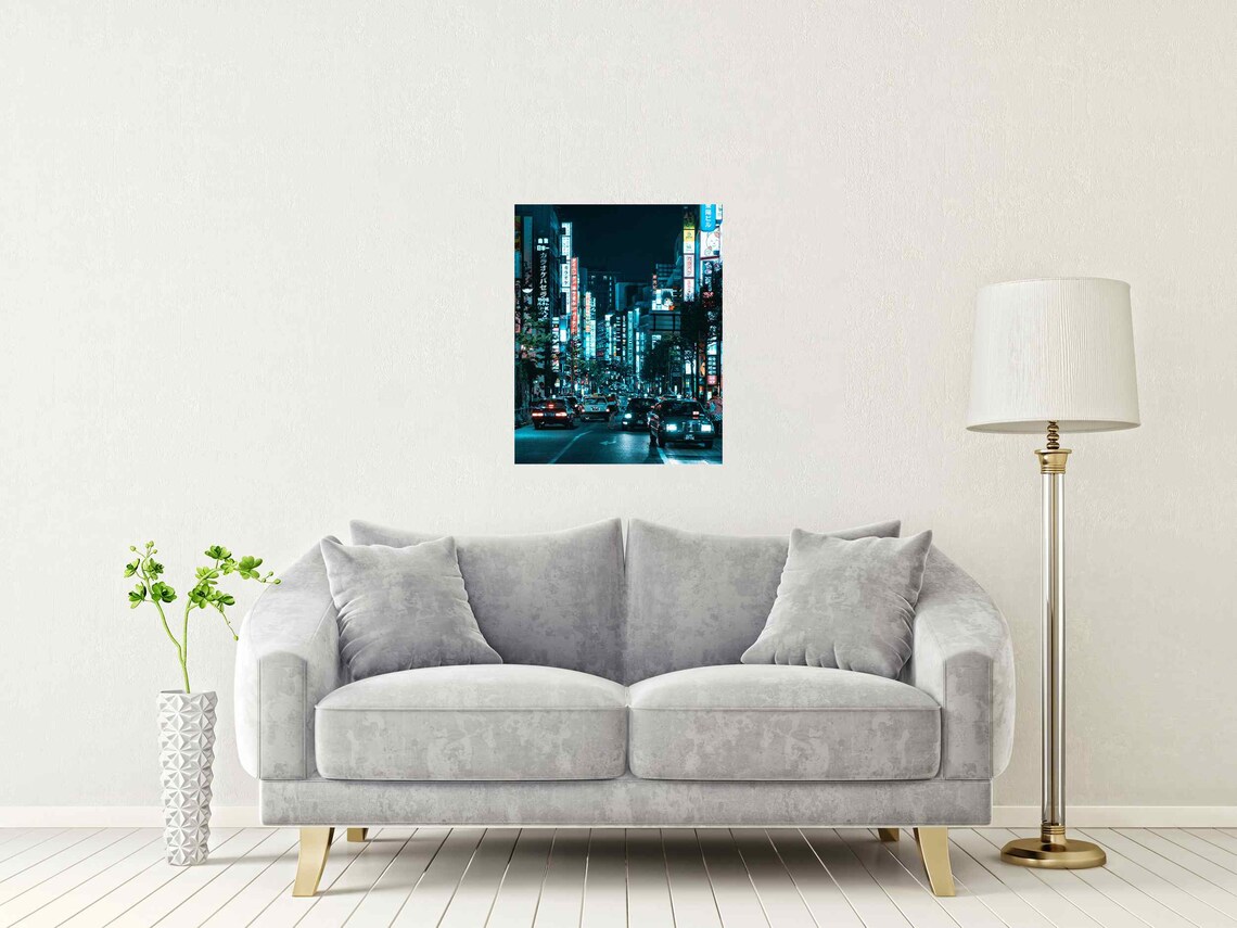 Tokyo Japan Neon Night Streets City Lights Urban Photo Poster - Image 2