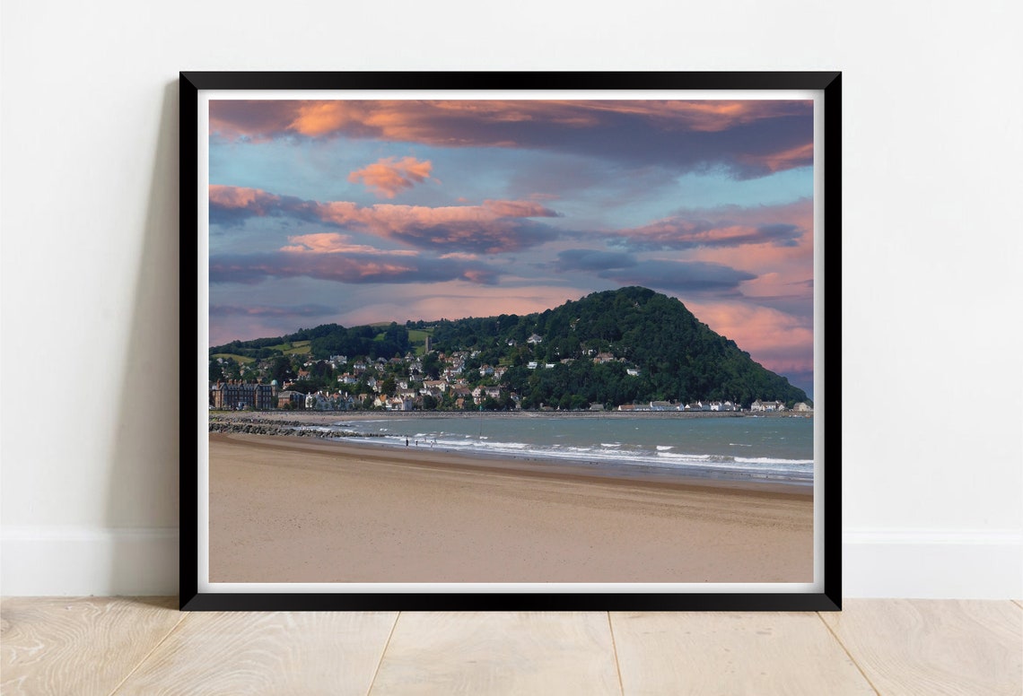 Minehead Somerset Beach Sunset Dramatic Clouds Landscape Print