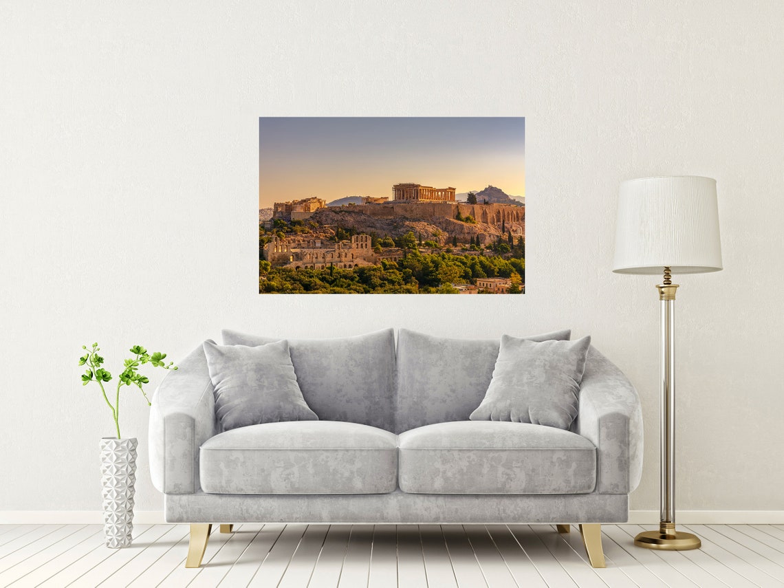 Athens Greece Acropolis Sunset Parthenon Golden Light Poster - Image 2