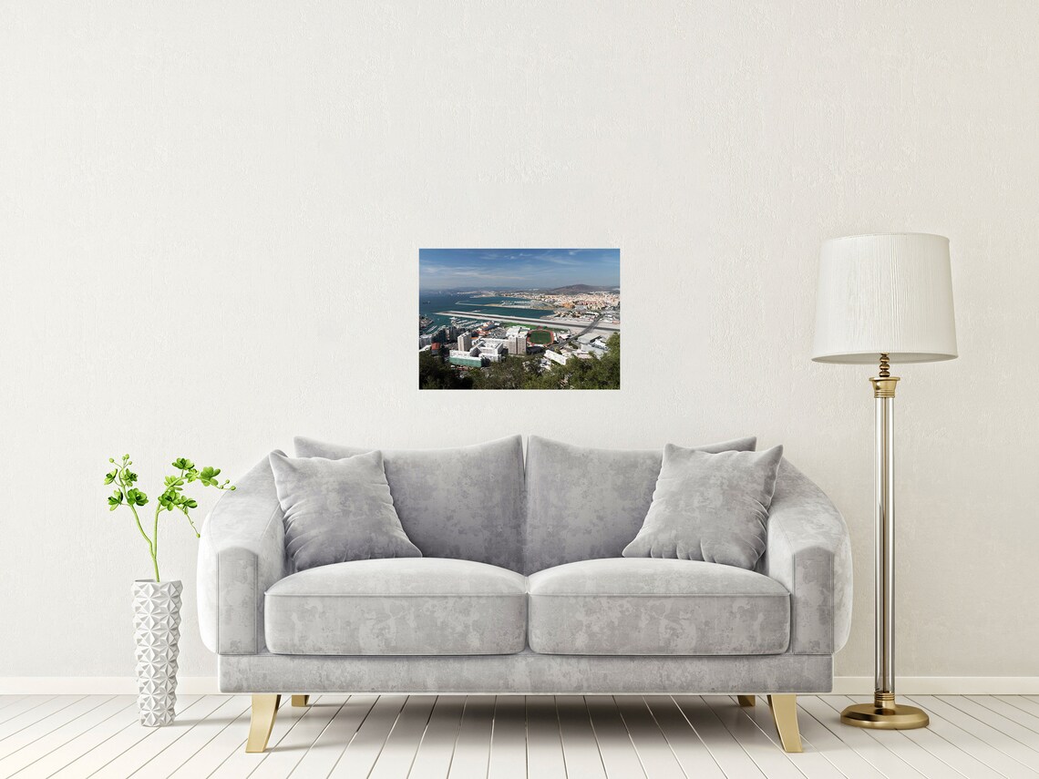 Gibraltar Harbour Aerial Runway Marina Bay View From The Rock Poster - Image 2