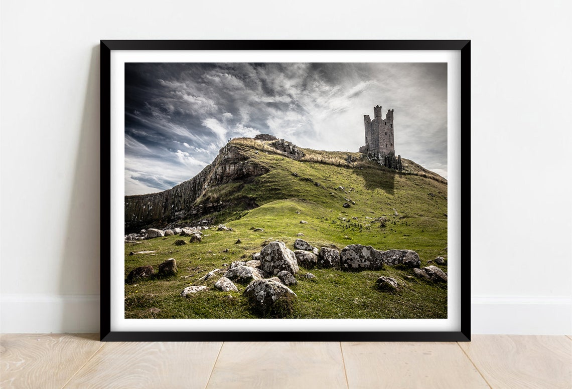 Dunstanburgh Castle Northumberland Cliff Top Ruins View Poster