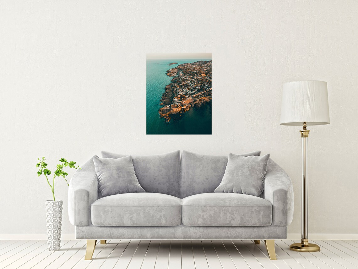 Dublin Bay Sandycove Ireland Aerial Coast Golden Hour Poster - Image 2