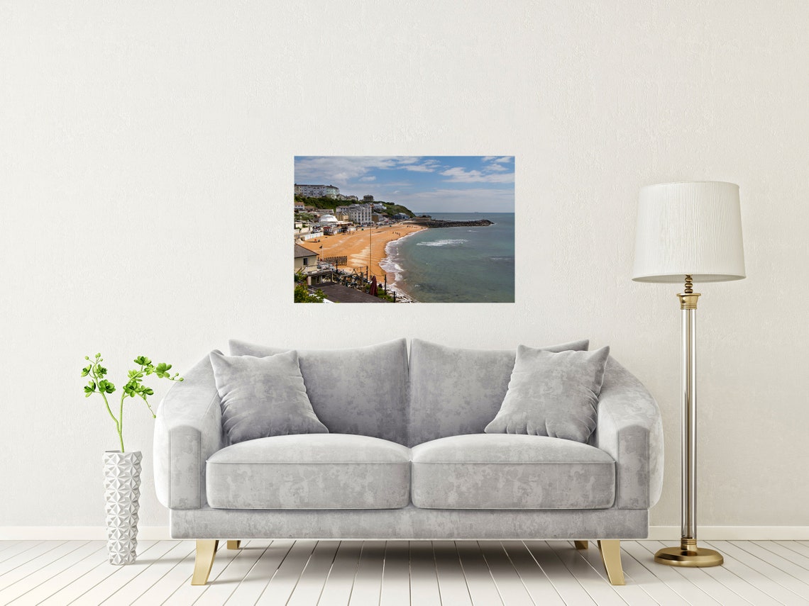 Ventnor Beach Isle Of Wight Sandy Bay Cliffsides Houses Summer Poster - Image 2