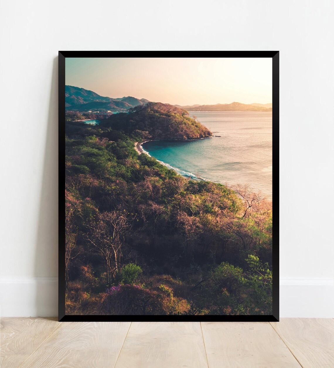 Costa Rica Coast Sunset Tropical Headland Golden Bay View Poster - Image 2