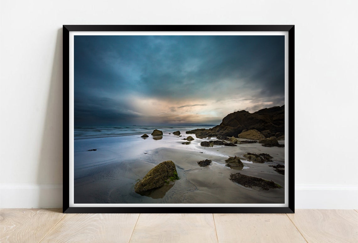 Druidstone Beach St Brides Bay Wales Moody Night Seascape Print