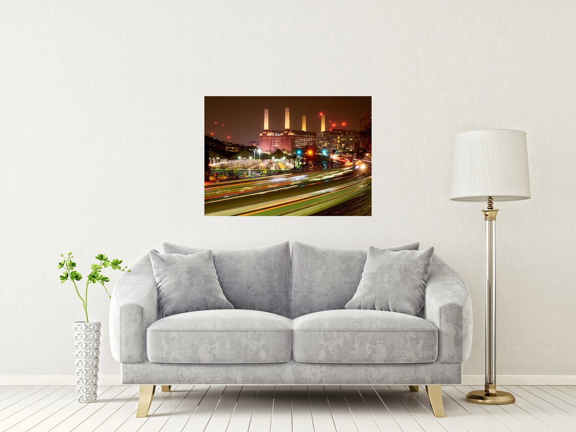 Battersea Power Station London City Night Long Exposure Poster - Image 2