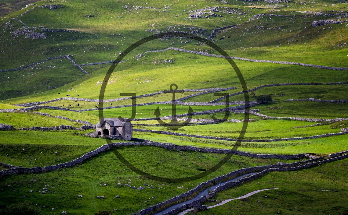 Yorkshire Dales Barns And Green Hills Travel Poster - Image 3