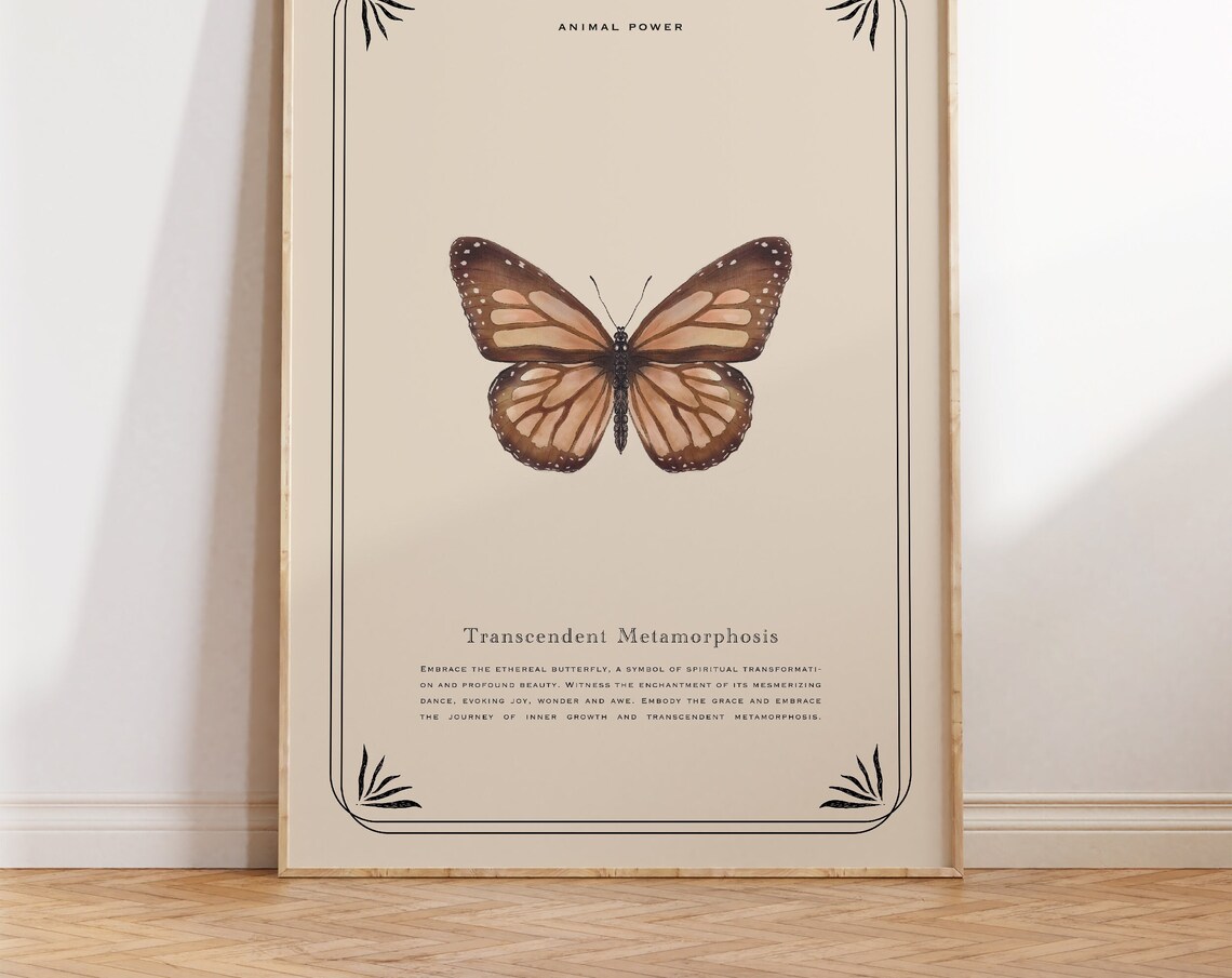 Vintage Butterfly Animal Spirit, Spiritual Poster