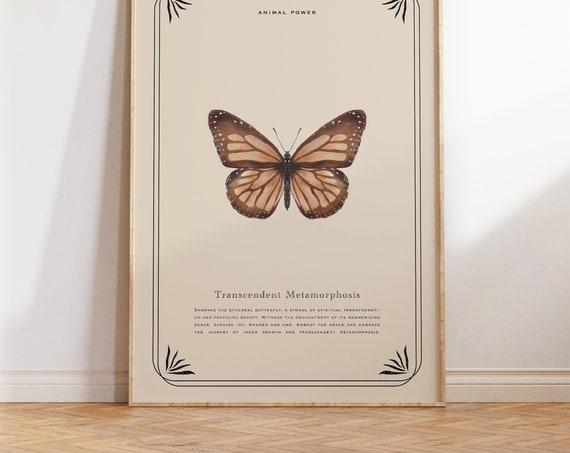 Vintage Butterfly Animal Spirit, Spiritual Poster