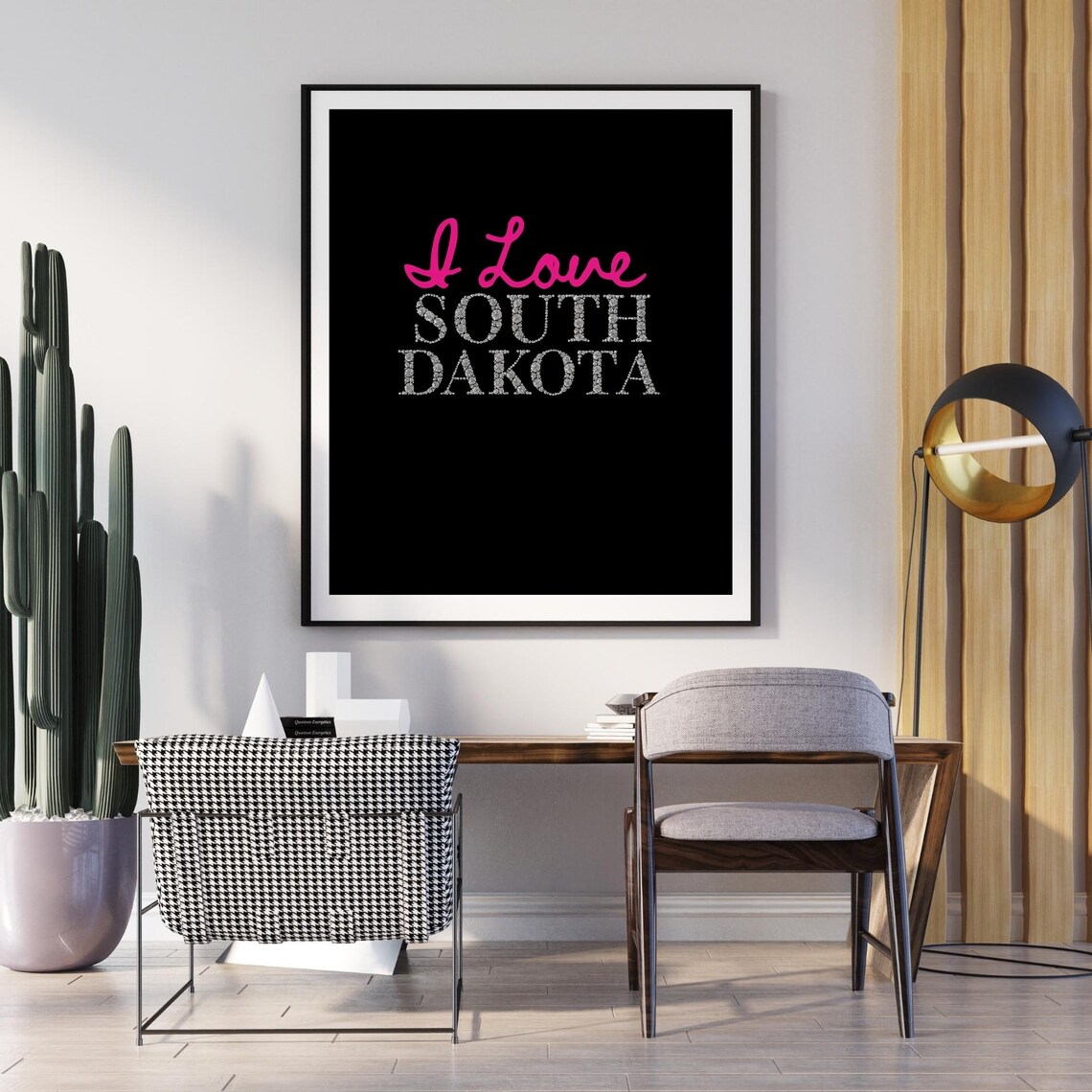 I Love South Dakota Minimalist State Poster