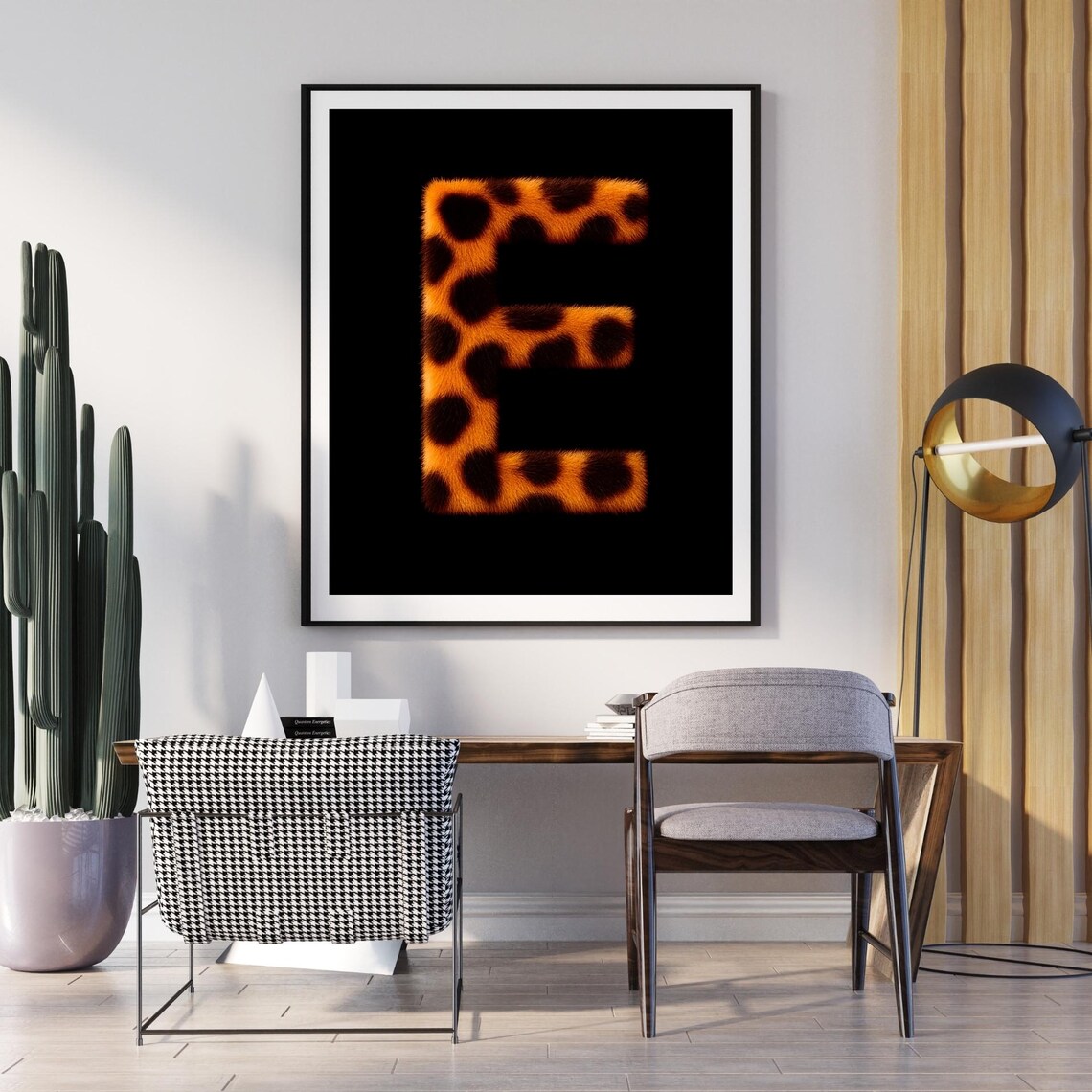 E Leopard Animal Print, Safari Boho Jungle Poster