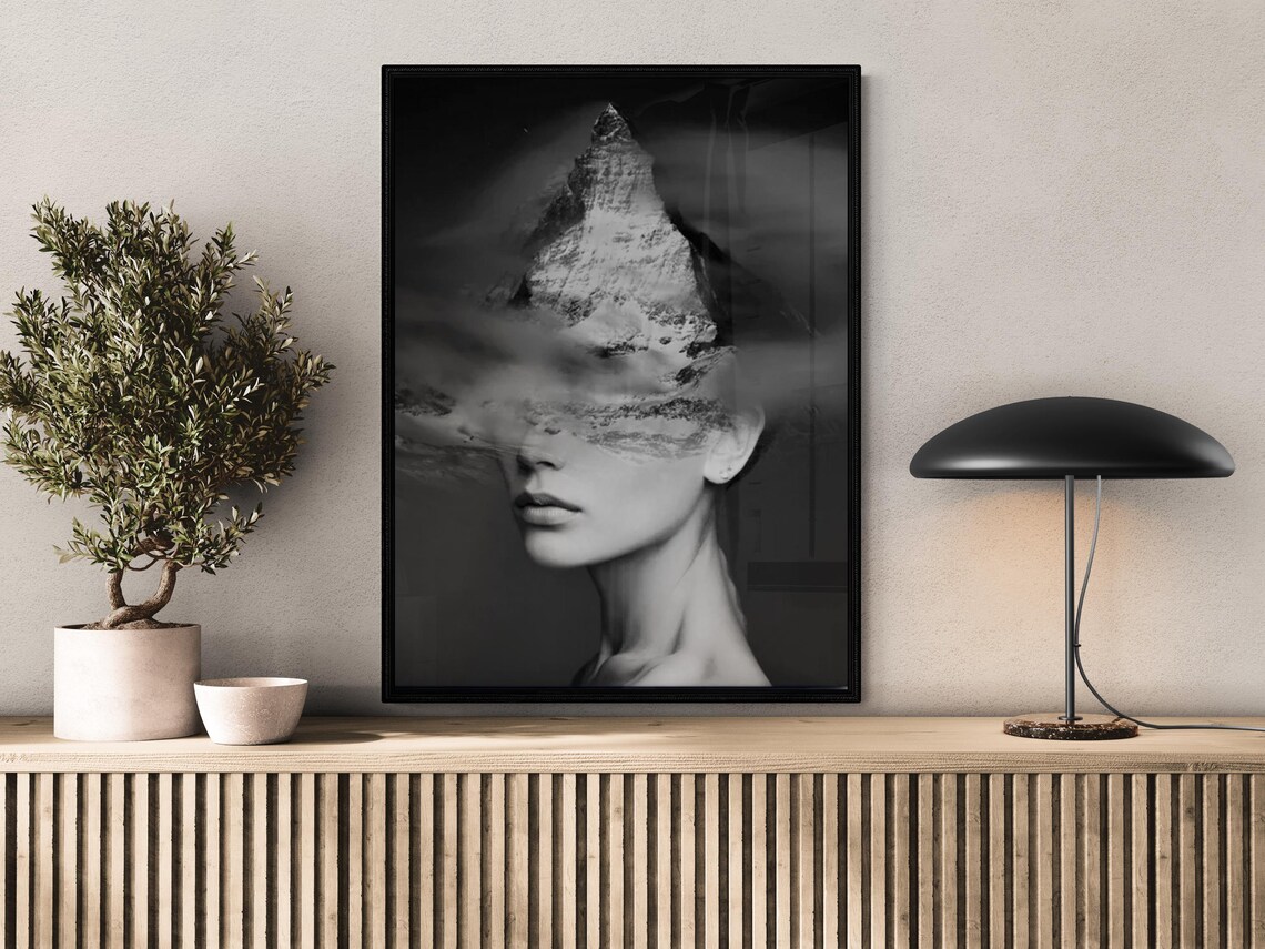 Abstract Woman Portrait, Modern Living Room Decor