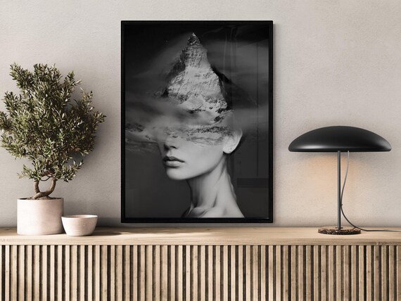 Abstract Woman Portrait, Modern Living Room Decor