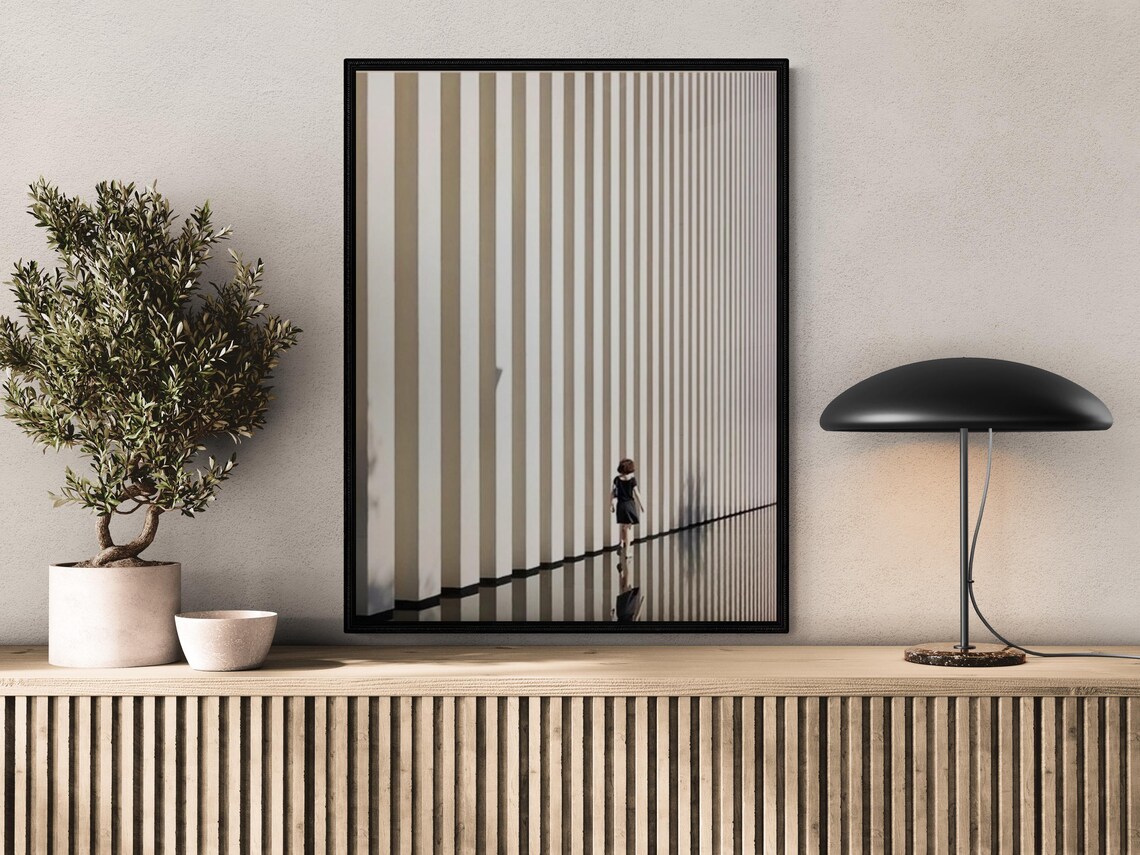 Modern Light Architectural Wall Art, Office Decor