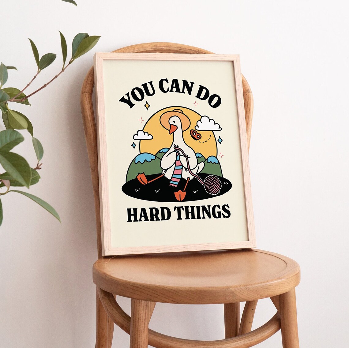 Cute Goose Motivational Quote Art Print, Kids Decor - Image 4