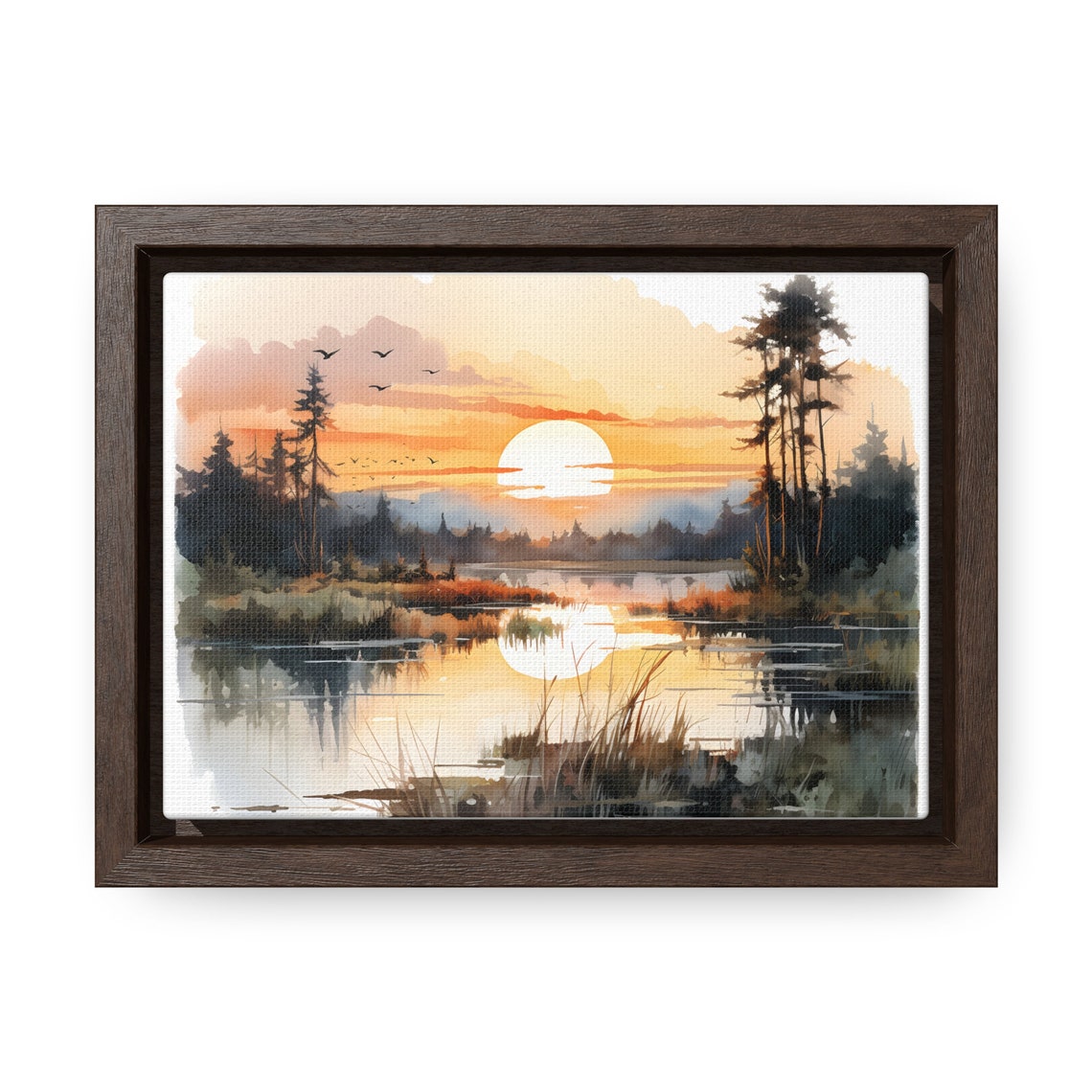 Sunrise Over Loon Pond Art Print Art Print Framed Wall Art Framed Painting Landscape Painting Art Print Beautiful Framed Wall - Image 3