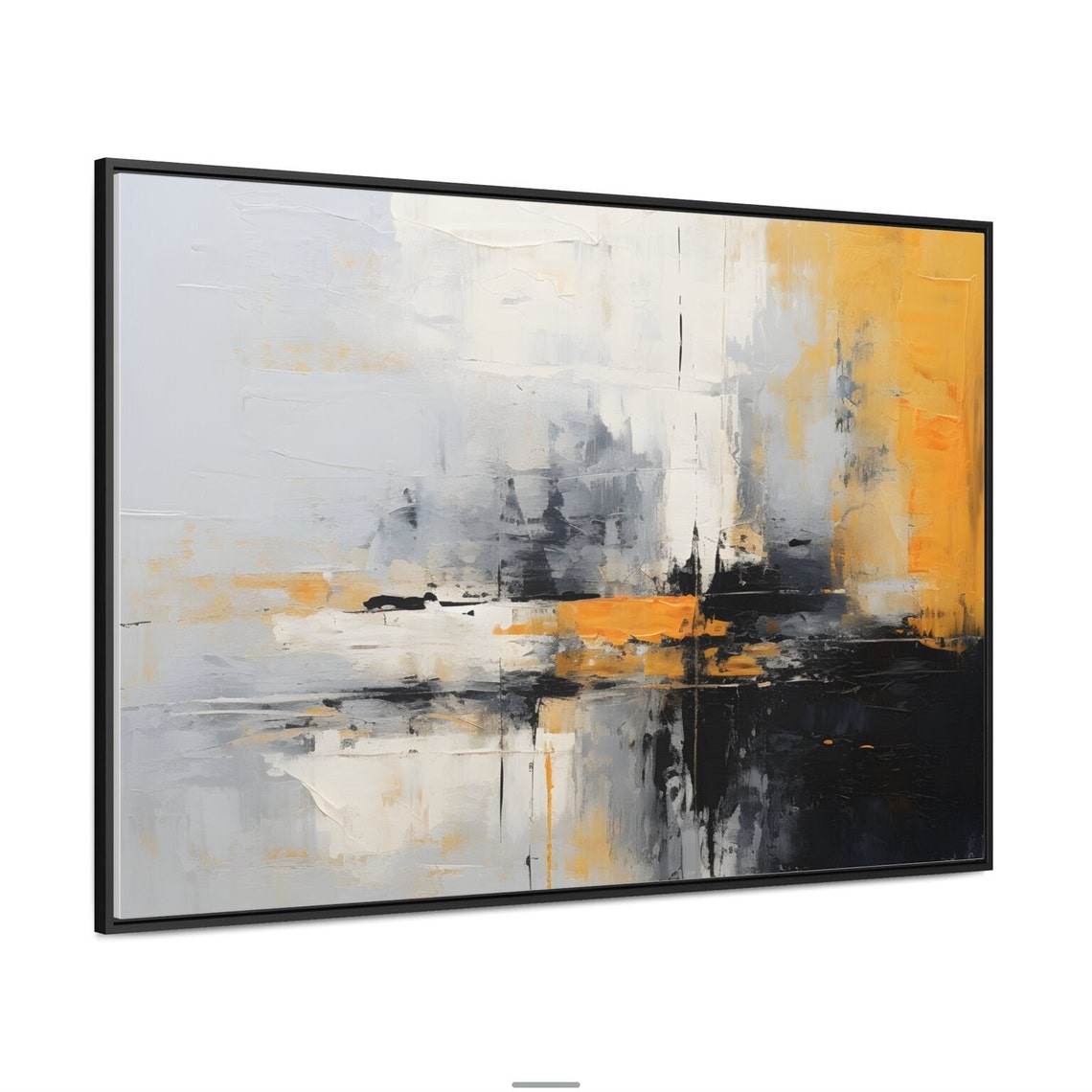 Gray Gold Abstract Landscape Painting Modern Minimalist Poster - Image 2
